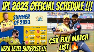 Csk IPL 2023 Full Match Schedule List 💥