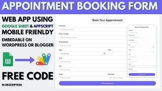 Appointment Booking Form Using Google Spreadsheet Data and Apps Script | B40