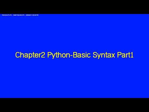 Python Chapter2 Python Basic Syntax Part1