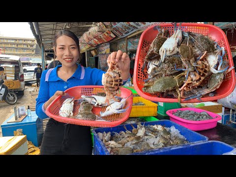 Market show, cook boiled grab with coconut water recipe - in my village