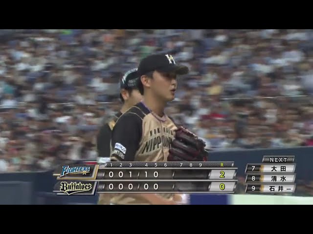 【5回裏】 ファイターズ・石川直がピンチを背負うも5回を2安打無失点ピッチング!! 2017/9/26 Bs-F