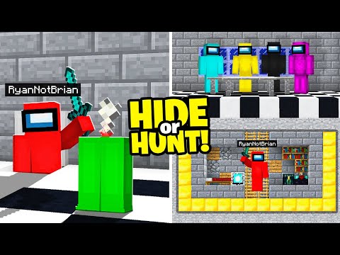 Minecraft Secret Bases on Among Us Map! (Hide or Hunt)