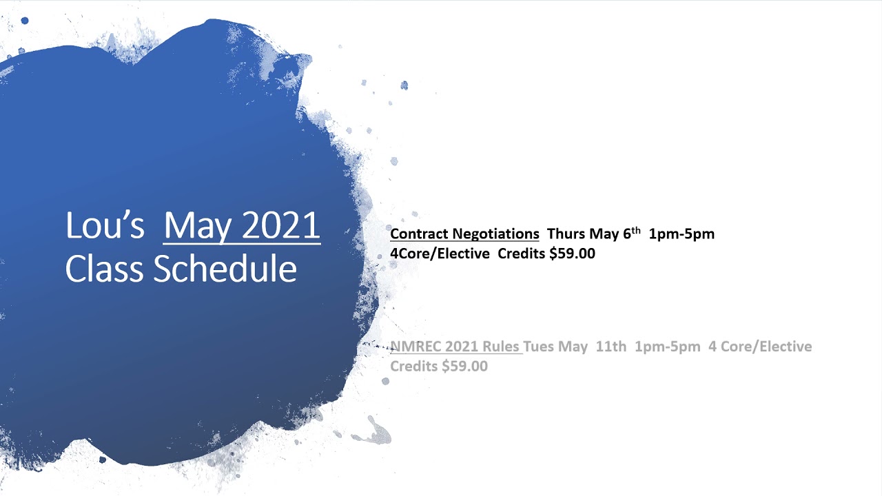 Lou's April and May 2021 Class Schedule pdf