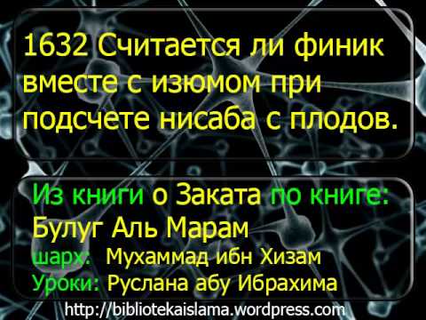 1632 Считается ли финик вместе с изюмом при подсчете нисаба с плодов