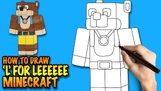 How to draw Minecraft L for Leeeeee - Easy step-by-step drawing lessons for kids