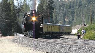 preview picture of video 'UP 844 Departing From East Norden at Donner Pass'