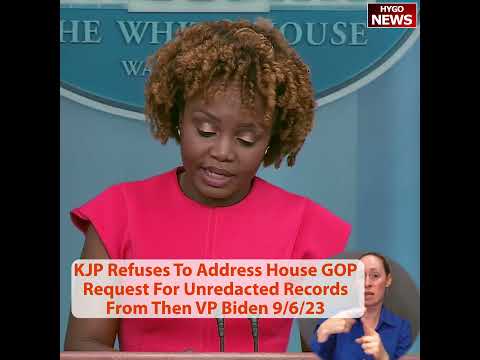 KJP Refuses To Address House GOP Request For Unredacted Records From Then VP Biden