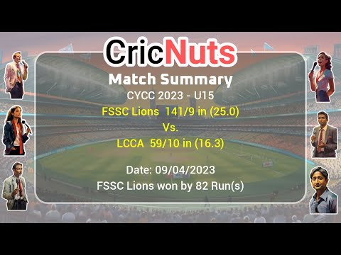 FSSC Lions vs LCCA - 09/04/2023 - CYCC 2023 - U15-CYCC 2023 - U15