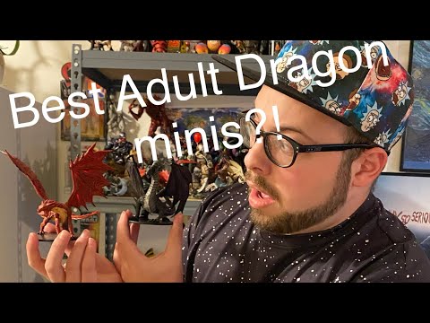 Adult Red and Black Dragon Premium Figures: WizKids Paizo Pathfinder Battles Prepainted Minis