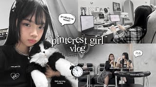 PINTEREST GIRL life vlog 🖇️: 5AM morning & night routine, solo date, study, fun w/ friends, new cat?