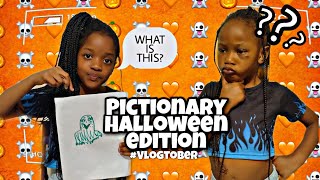 Pictionary Halloween Edition | Playing Pictionary Drawing Game Kids Halloween Drawings | Vlogtober