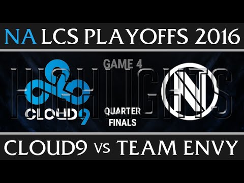 C9 vs NV Game 4 Highlights, NA LCS Summer PLayoffs Quater finals 2016, Cloud 9 vs Team Envy G4