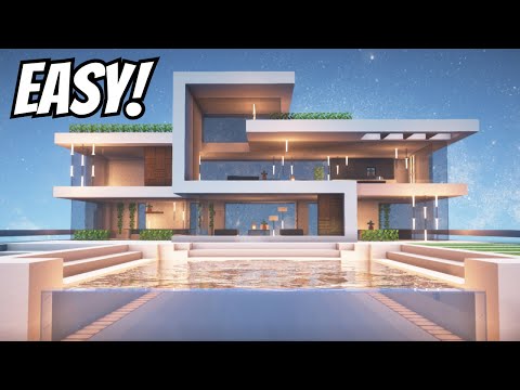 Cubeflash - Minecraft tutorial: How to BUILD an easy MODERN HOUSE Tutorial (#14)