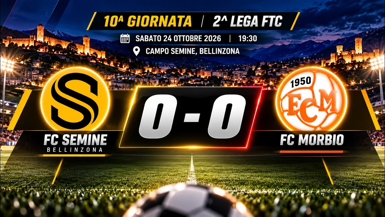 ⚽ FC Semine Bellinzona – FC Morbio 0-0 | Tutti gli Highlights | 10ª Giornata – 2ª Lega FTC
