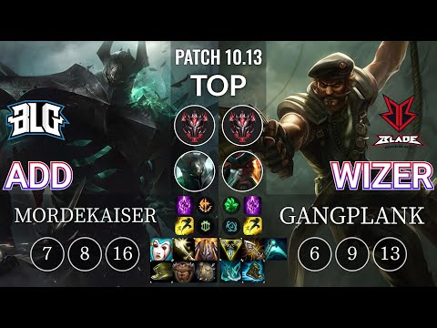BLG ADD Mordekaiser vs BRB Wizer Gangplank Top - KR Patch 10.13