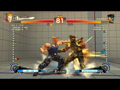 SSF4 AE 2012: ACE E I RI N (Guile) vs hanada99 (Dictator) - Xbox Live Ranked Match