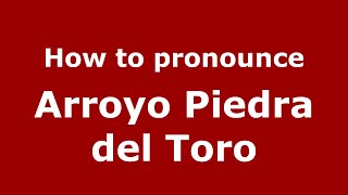 How to pronounce Arroyo Piedra Del Toro