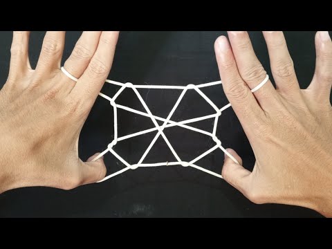 How to make Spiderweb with string figure or rope step by step easy and simple tutorial