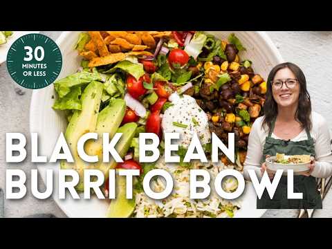 EASY Black Bean Burrito Bowl - Vegetarian Recipe