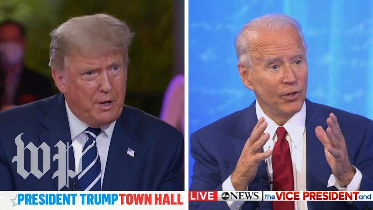 Moderators press Trump, Biden at dueling town halls - YouTube