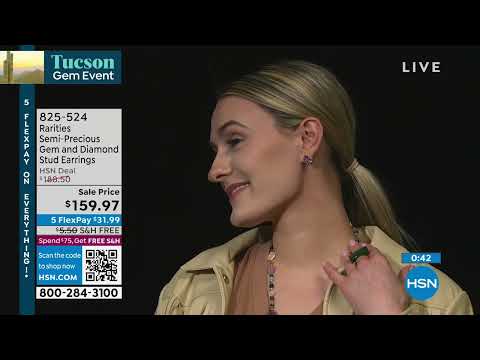 Rarities SemiPrecious Gemstone and Diamond GoldPlated St...