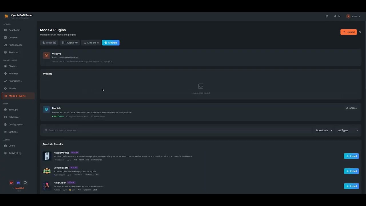 GitHub - KyuubiDDragon/KyuubiSoft-Hytale-Panel: Hytale Server Image and ...