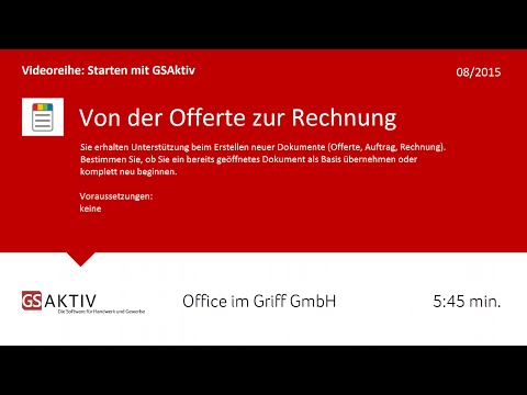 GSAktiv - Von der Offerte bis zur Rechnung