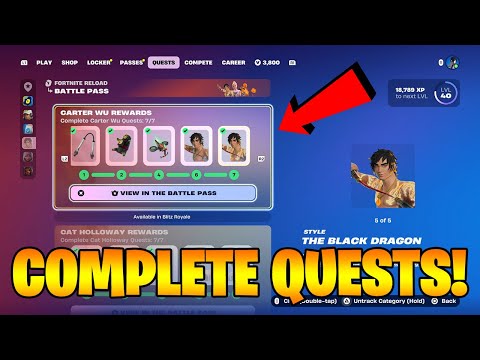 How To COMPLETE ALL CARTER WU REWARDS QUESTS in Fortnite! (Free Carter WU Rewards Quests Bundle)