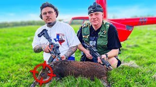 Hog Hunting w/ That Mexican OT in Texas…Out of a HELICOPTER!