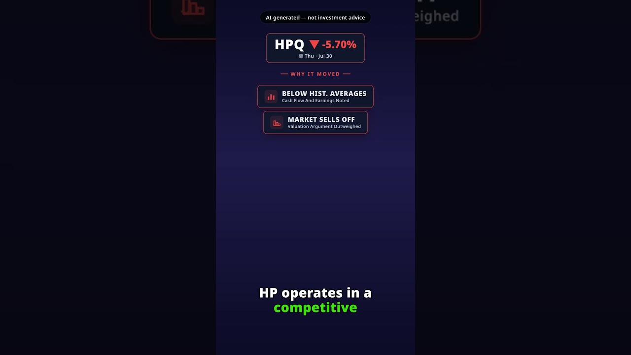 ¿Por qué pierde terreno la acción de HP hoy? HPQ -5.70% (30 jul)