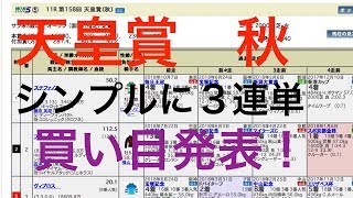 天皇賞　秋　２０１８　予想