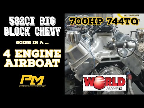 Ken's 2nd of 4 582 Big Block Chevy's for his Four Engine Airboat - 700HP 744TQ