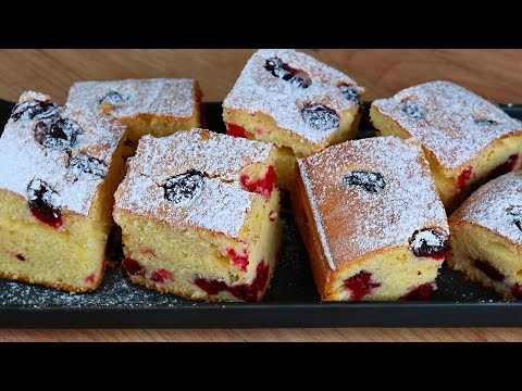 Cherry Cake in 10 minutes! Everyone is looking for this easy recipe!