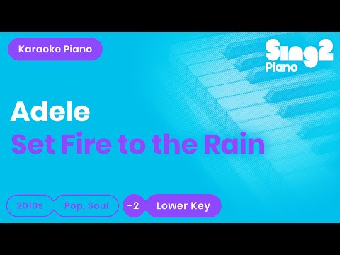Adele - Set Fire To The Rain (Lower Key) Karaoke Piano