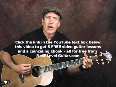 Beginner EZ acoustic rockabilly rhythm guitar lesson with chords and strum patterns
