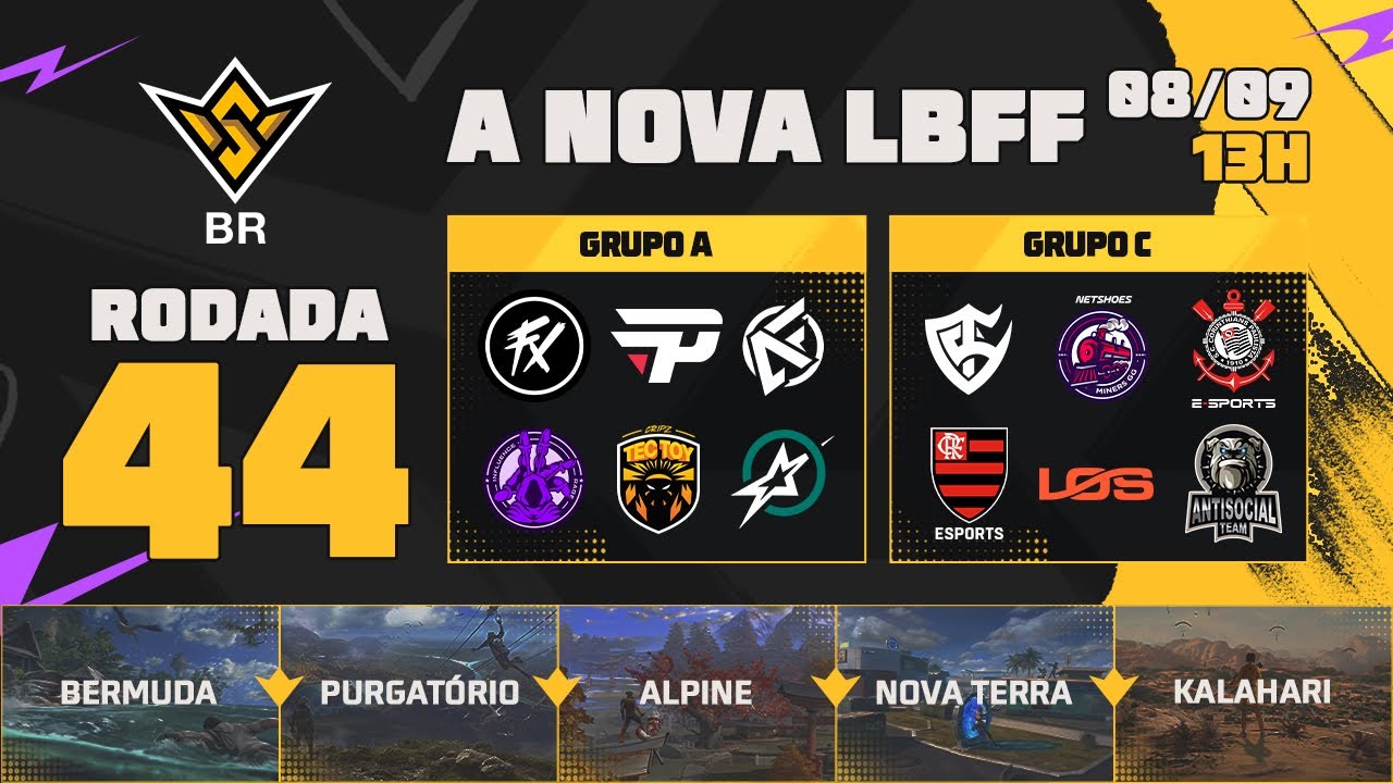 A NOVA LBFF🚨FFWS BR 🏆RODADA 44 - GRUPOS A e C | LBFF 🚨 #FREEFIRE