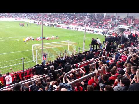 Ufta Hallescher FC (HFC) - F.C. Hansa Rostock 05.04.2014 Ufftaa HFC Fankurve