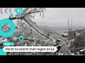 Hele stad zit onder een dikke ijslaag