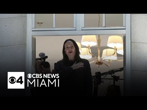 Nobel Peace Prize winner and Venezuelan opposition leader María Corina Machado makes appearance