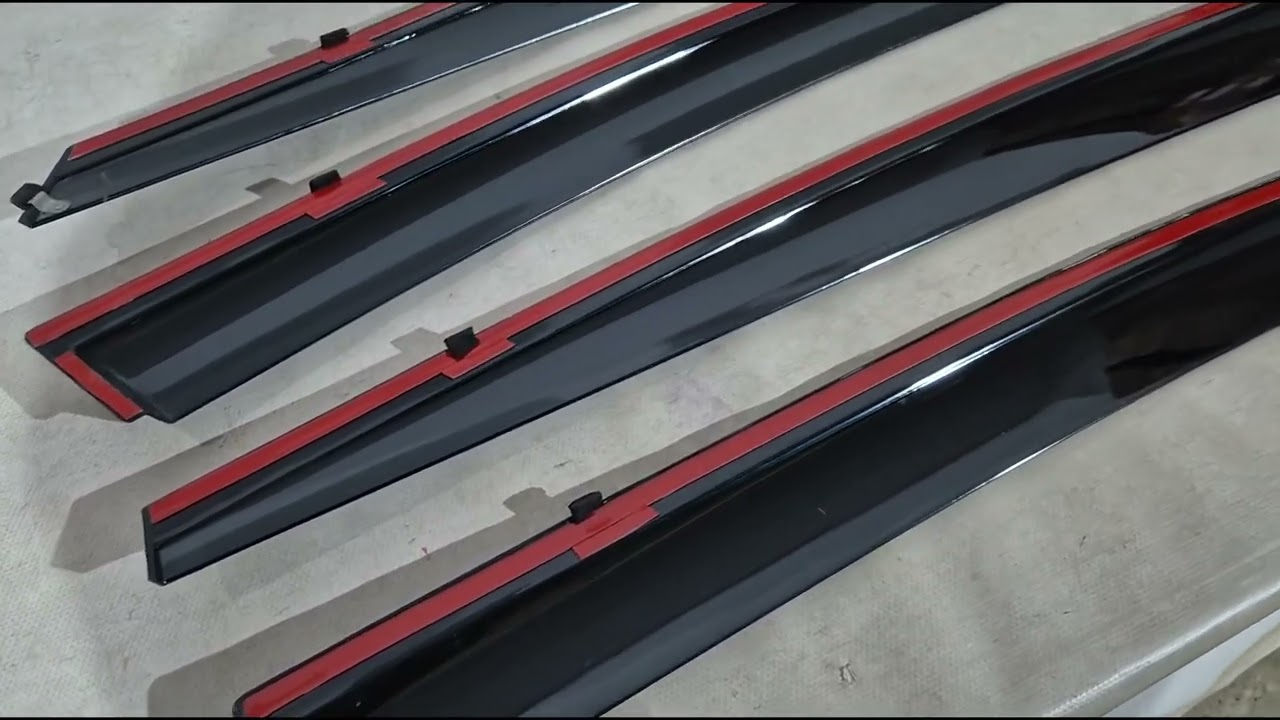 Hyundai Elantra (AD) 2015–2020 Vetrni deflektorji oken s kromirano letvico (4 kos, Niken) Video 1