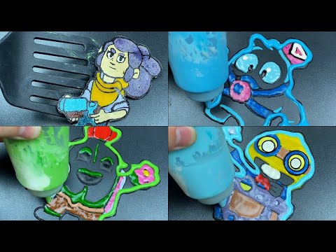 Brawl Stars Pancake Art - Squeak, Spike, Shelly, Carl