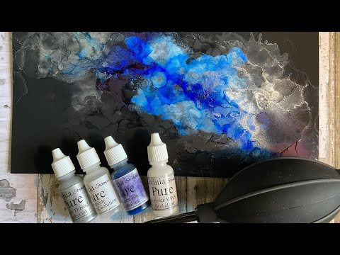 New Black Yupo Card with Alcohol inks by Jo Rice #laviniastamps #alcoholinks #yupocard