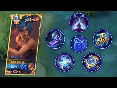 KARINA BLUE BUILD!!( The best karina bug that can one shot everything) MLBB