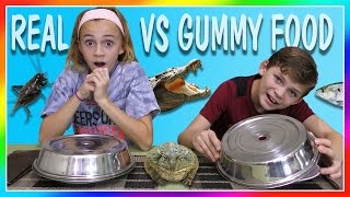 DISGUSTING REAL FOOD VS GUMMY FOOD SWITCH UP CHALLENGE | We Are The Davises