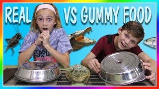 DISGUSTING REAL FOOD VS GUMMY FOOD SWITCH UP CHALLENGE | We Are The Davises