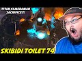 skibidi toilet 74 REACTION!!! SKIBIDI TOILET NEW BOSS & TITAN CAMERAMAN DEATH!?!?! #skibiditoilet
