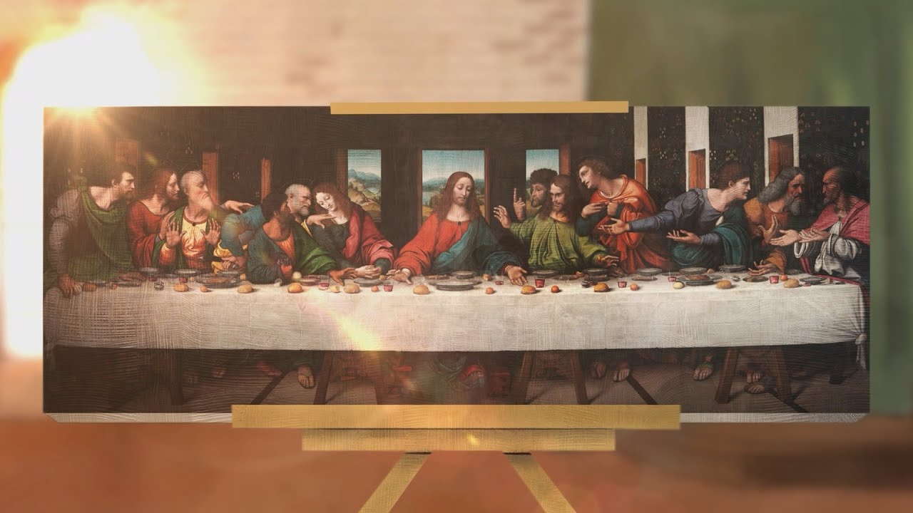 Judas e Jesus no quadro da Santa Ceia