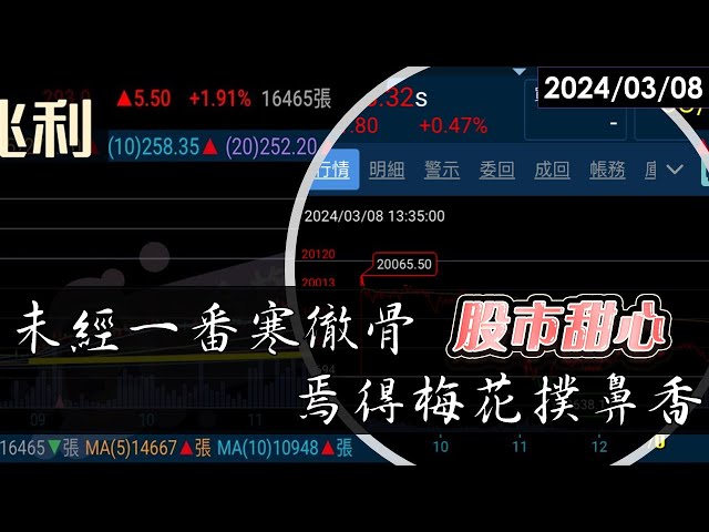 03/08【甜心盤後影音】未經一番寒徹骨，焉得梅花撲鼻香