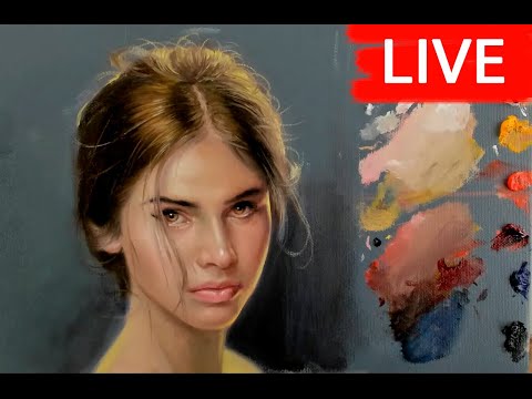 realistic portrait oil painting tutorial video by renso art