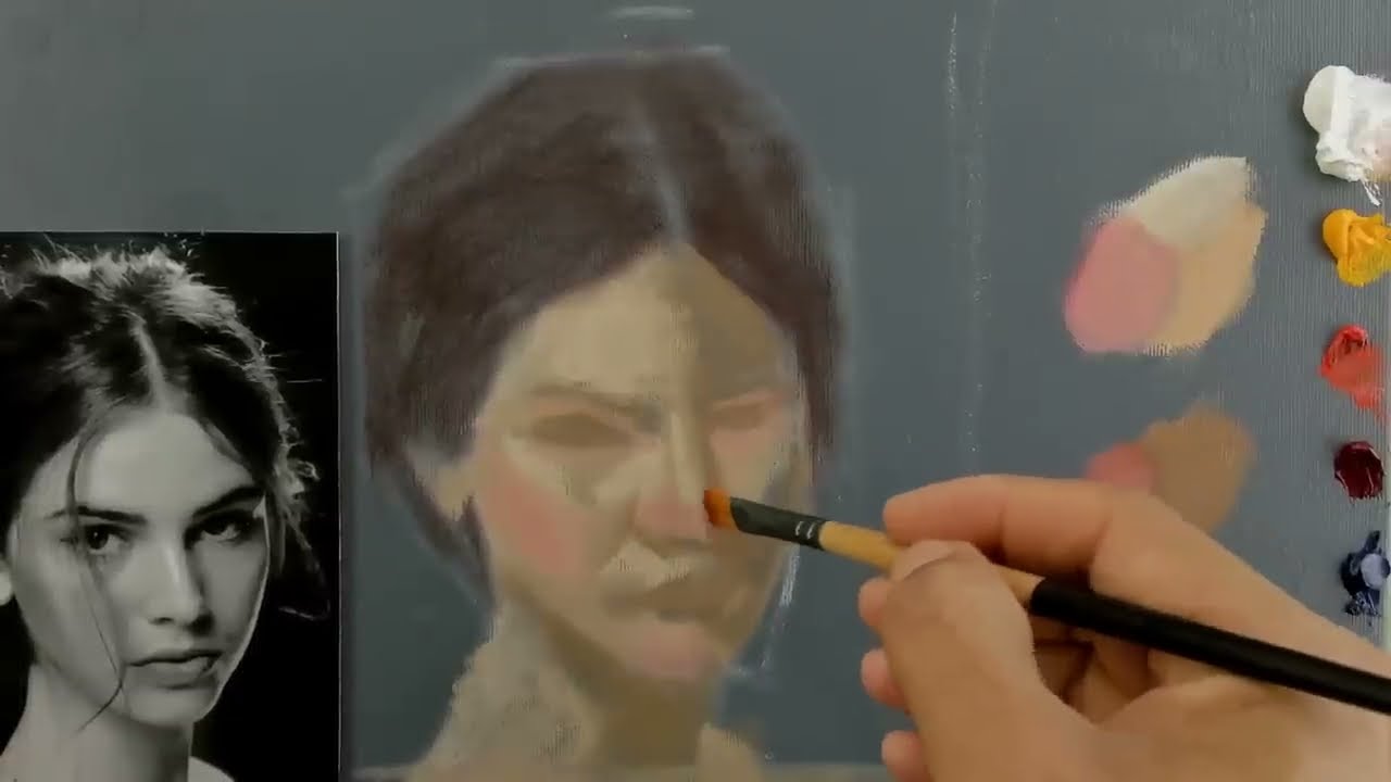 Realistic portrait oil painting tutorial video by renso art Videos